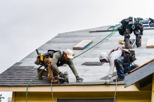 Professional Gutter Installation technician working in Rydal, GA
